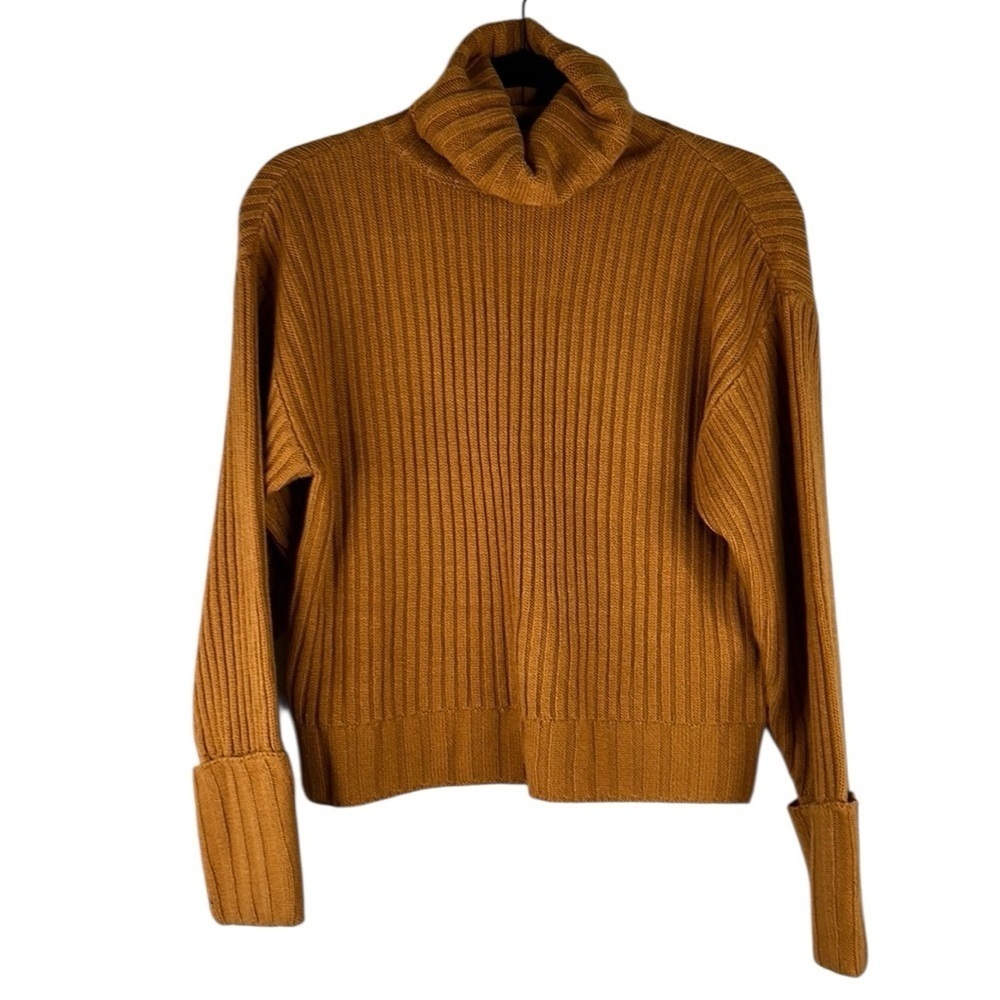 Nine West Rust Ribbed Winter Fall Knit Cowl Neck Classic Sweater Size XS